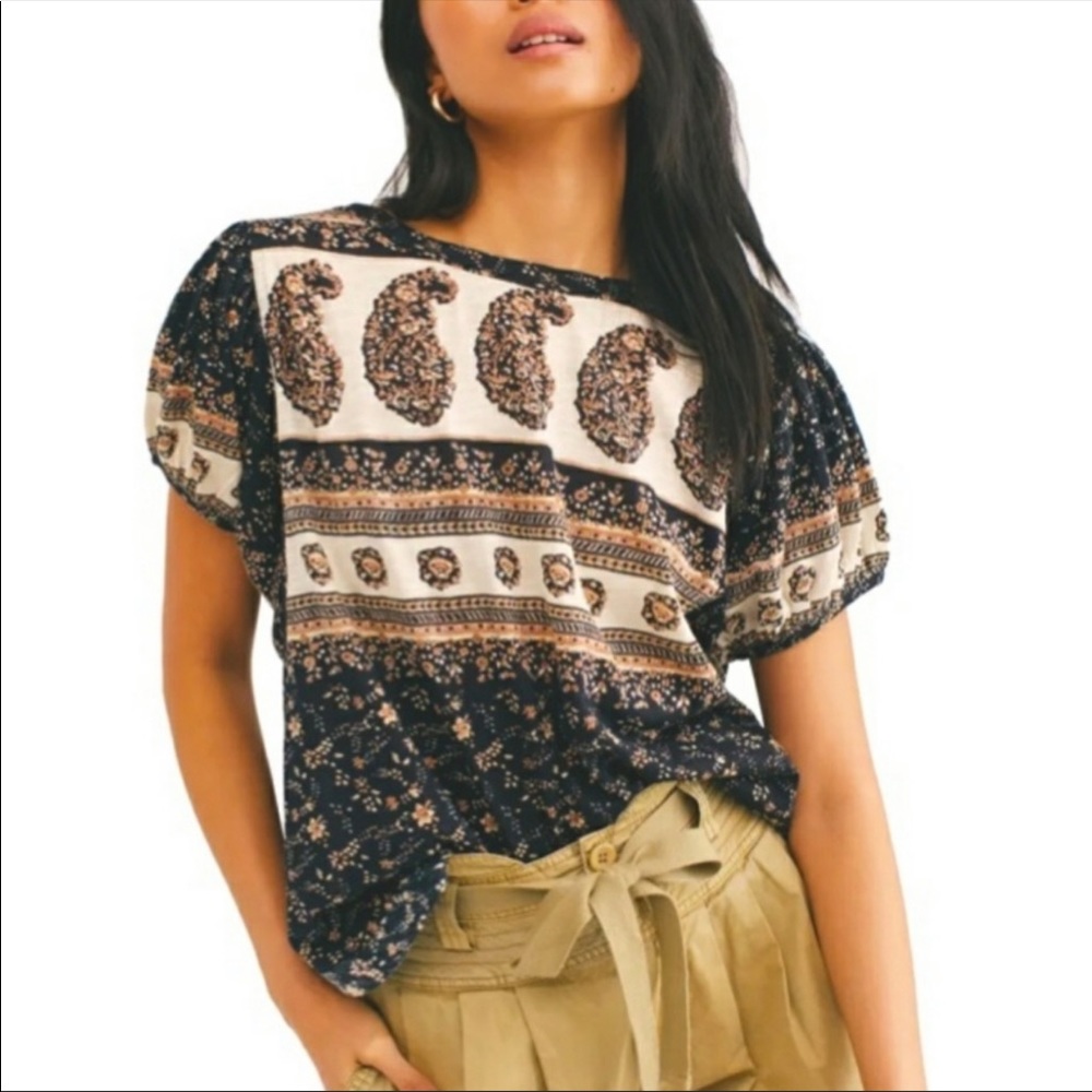 Free People Paisley Boho Top